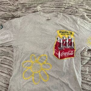 Coca-Cola Graphic T-Shirt in Gray and Yellow